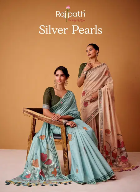 Silver Pearls Silk By Rajpath Jamdani Cotton Wholesale Saree Suppliers In Mumbai